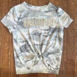 Abercrombie & Fitch Kids Camo Tee - Gray and white, size 7/8
